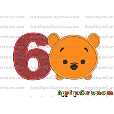 Tsum Tsum Winnie The Pooh Applique Embroidery Design Birthday Number 6
