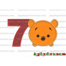 Tsum Tsum Winnie The Pooh Applique Embroidery Design Birthday Number 7