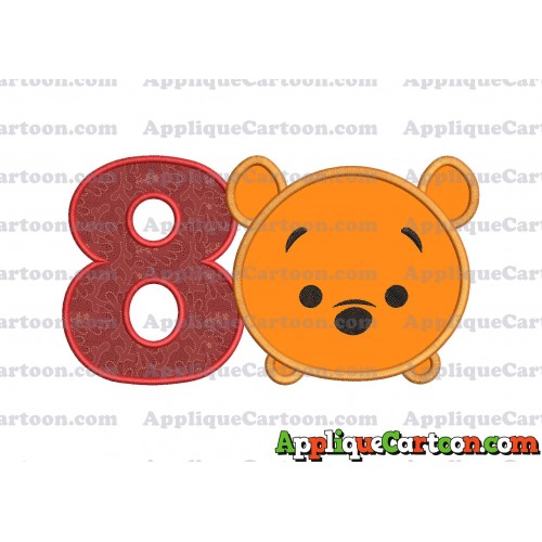 Tsum Tsum Winnie The Pooh Applique Embroidery Design Birthday Number 8