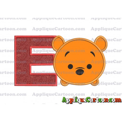 Tsum Tsum Winnie The Pooh Applique Embroidery Design With Alphabet E