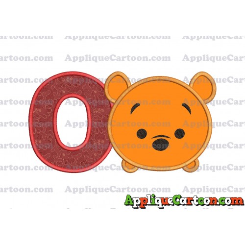Tsum Tsum Winnie The Pooh Applique Embroidery Design With Alphabet O
