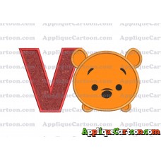 Tsum Tsum Winnie The Pooh Applique Embroidery Design With Alphabet V