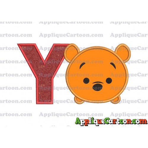 Tsum Tsum Winnie The Pooh Applique Embroidery Design With Alphabet Y