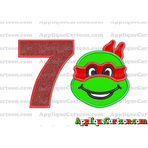 Turtle Ninja Applique 01 Embroidery Design Birthday Number 7
