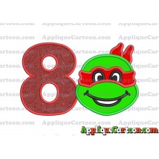 Turtle Ninja Applique 01 Embroidery Design Birthday Number 8
