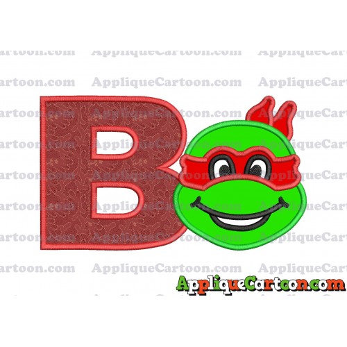 Turtle Ninja Applique 01 Embroidery Design With Alphabet B