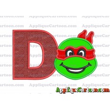 Turtle Ninja Applique 01 Embroidery Design With Alphabet D