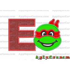 Turtle Ninja Applique 01 Embroidery Design With Alphabet E
