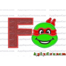Turtle Ninja Applique 01 Embroidery Design With Alphabet F