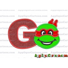 Turtle Ninja Applique 01 Embroidery Design With Alphabet G