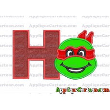 Turtle Ninja Applique 01 Embroidery Design With Alphabet H