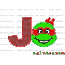 Turtle Ninja Applique 01 Embroidery Design With Alphabet J