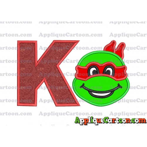 Turtle Ninja Applique 01 Embroidery Design With Alphabet K