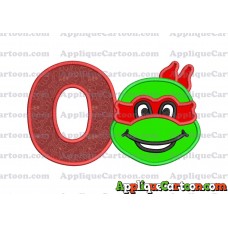 Turtle Ninja Applique 01 Embroidery Design With Alphabet O