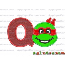 Turtle Ninja Applique 01 Embroidery Design With Alphabet Q