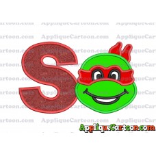 Turtle Ninja Applique 01 Embroidery Design With Alphabet S