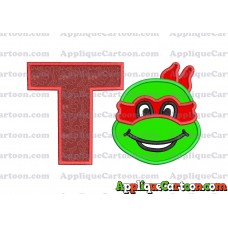 Turtle Ninja Applique 01 Embroidery Design With Alphabet T