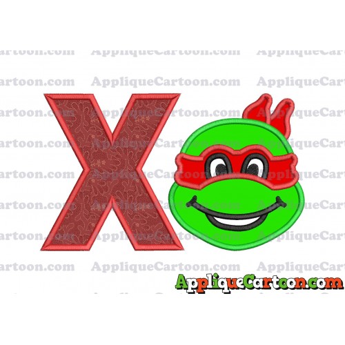 Turtle Ninja Applique 01 Embroidery Design With Alphabet X