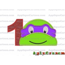 Turtle Ninja Applique 02 Embroidery Design Birthday Number 1
