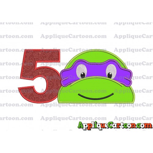 Turtle Ninja Applique 02 Embroidery Design Birthday Number 5