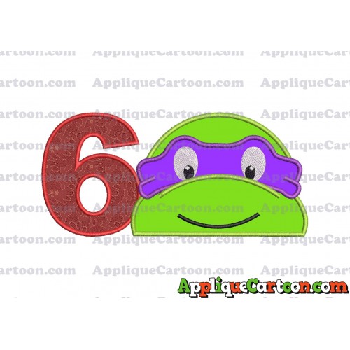 Turtle Ninja Applique 02 Embroidery Design Birthday Number 6