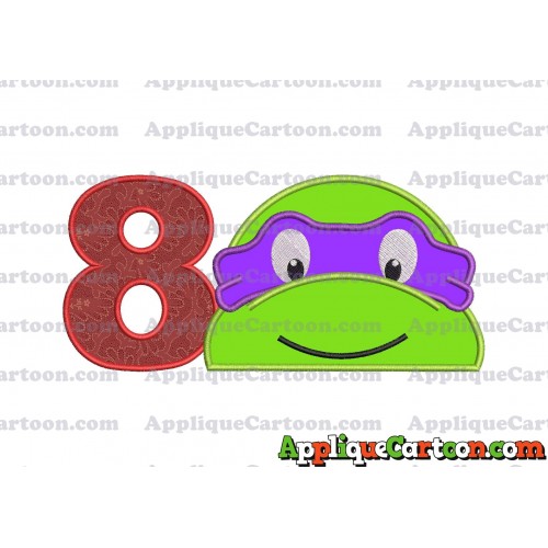 Turtle Ninja Applique 02 Embroidery Design Birthday Number 8