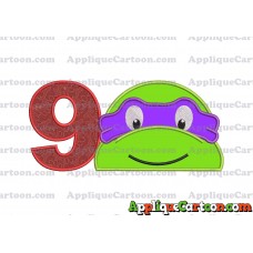 Turtle Ninja Applique 02 Embroidery Design Birthday Number 9