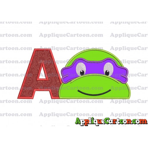 Turtle Ninja Applique 02 Embroidery Design With Alphabet A