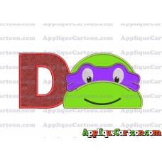 Turtle Ninja Applique 02 Embroidery Design With Alphabet D