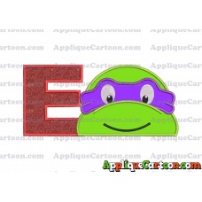 Turtle Ninja Applique 02 Embroidery Design With Alphabet E