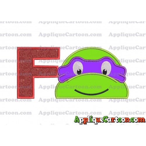 Turtle Ninja Applique 02 Embroidery Design With Alphabet F