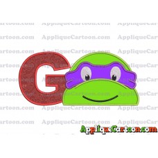 Turtle Ninja Applique 02 Embroidery Design With Alphabet G