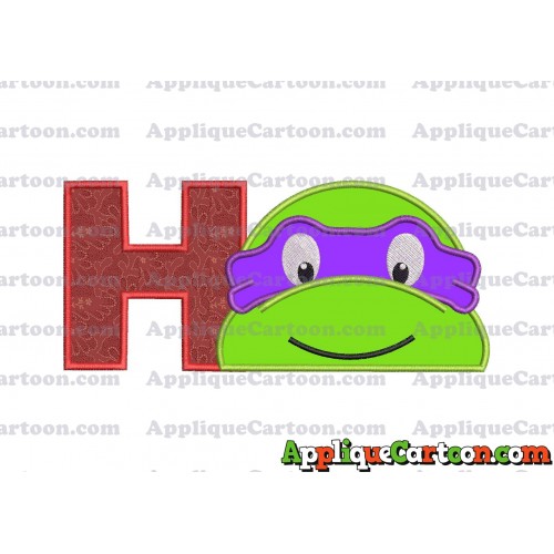 Turtle Ninja Applique 02 Embroidery Design With Alphabet H