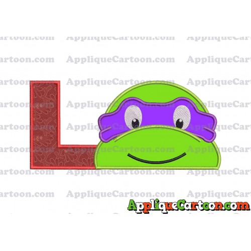 Turtle Ninja Applique 02 Embroidery Design With Alphabet L