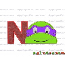 Turtle Ninja Applique 02 Embroidery Design With Alphabet N