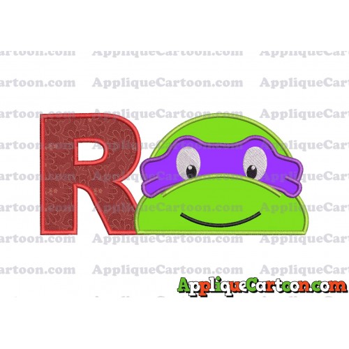 Turtle Ninja Applique 02 Embroidery Design With Alphabet R