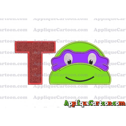 Turtle Ninja Applique 02 Embroidery Design With Alphabet T