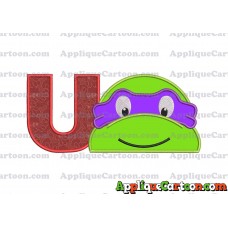 Turtle Ninja Applique 02 Embroidery Design With Alphabet U