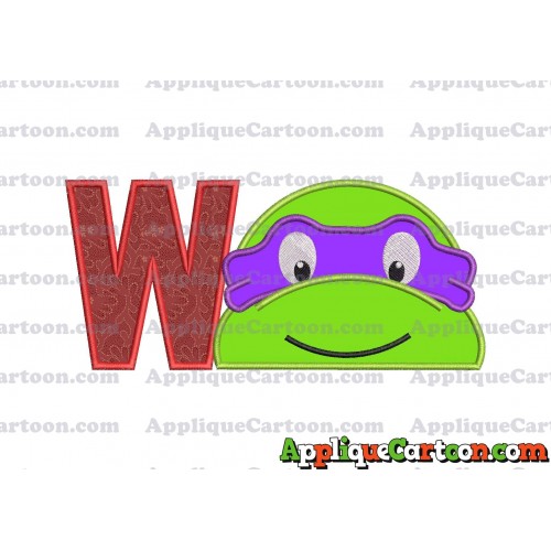 Turtle Ninja Applique 02 Embroidery Design With Alphabet W