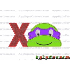 Turtle Ninja Applique 02 Embroidery Design With Alphabet X
