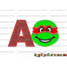 Turtle Ninja Applique Embroidery Design With Alphabet A