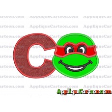 Turtle Ninja Applique Embroidery Design With Alphabet C
