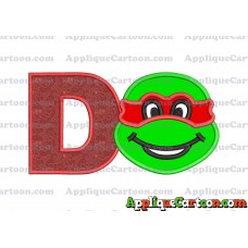 Turtle Ninja Applique Embroidery Design With Alphabet D