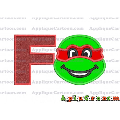 Turtle Ninja Applique Embroidery Design With Alphabet F