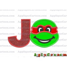 Turtle Ninja Applique Embroidery Design With Alphabet J
