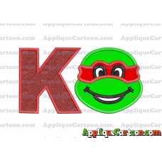 Turtle Ninja Applique Embroidery Design With Alphabet K
