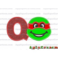 Turtle Ninja Applique Embroidery Design With Alphabet Q