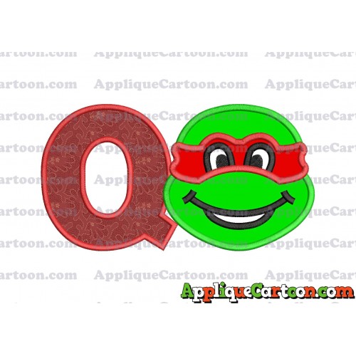 Turtle Ninja Applique Embroidery Design With Alphabet Q