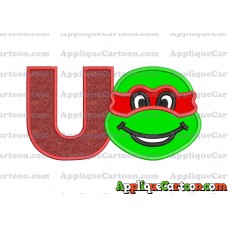 Turtle Ninja Applique Embroidery Design With Alphabet U