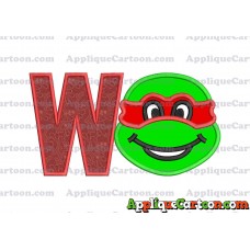 Turtle Ninja Applique Embroidery Design With Alphabet W